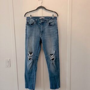 Women's Kancan Distressed Jeans Cropped Size 13